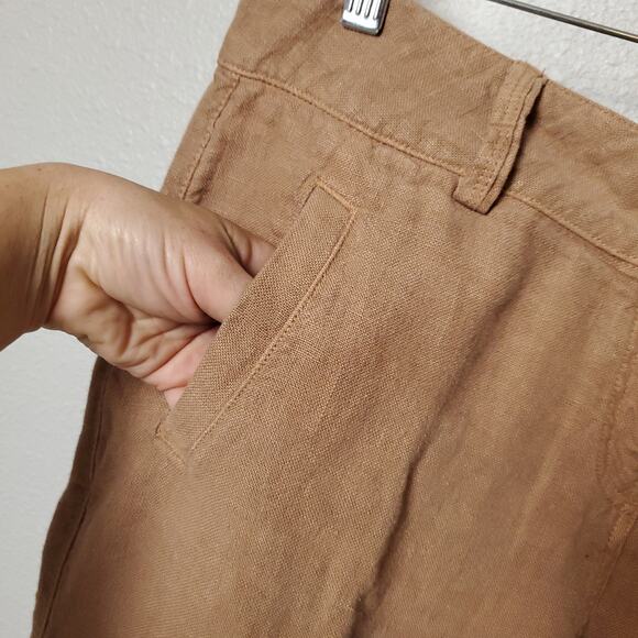 POETRY Linen Mocha Mousse Trousers Pants Sz XL - Picture 4 of 9